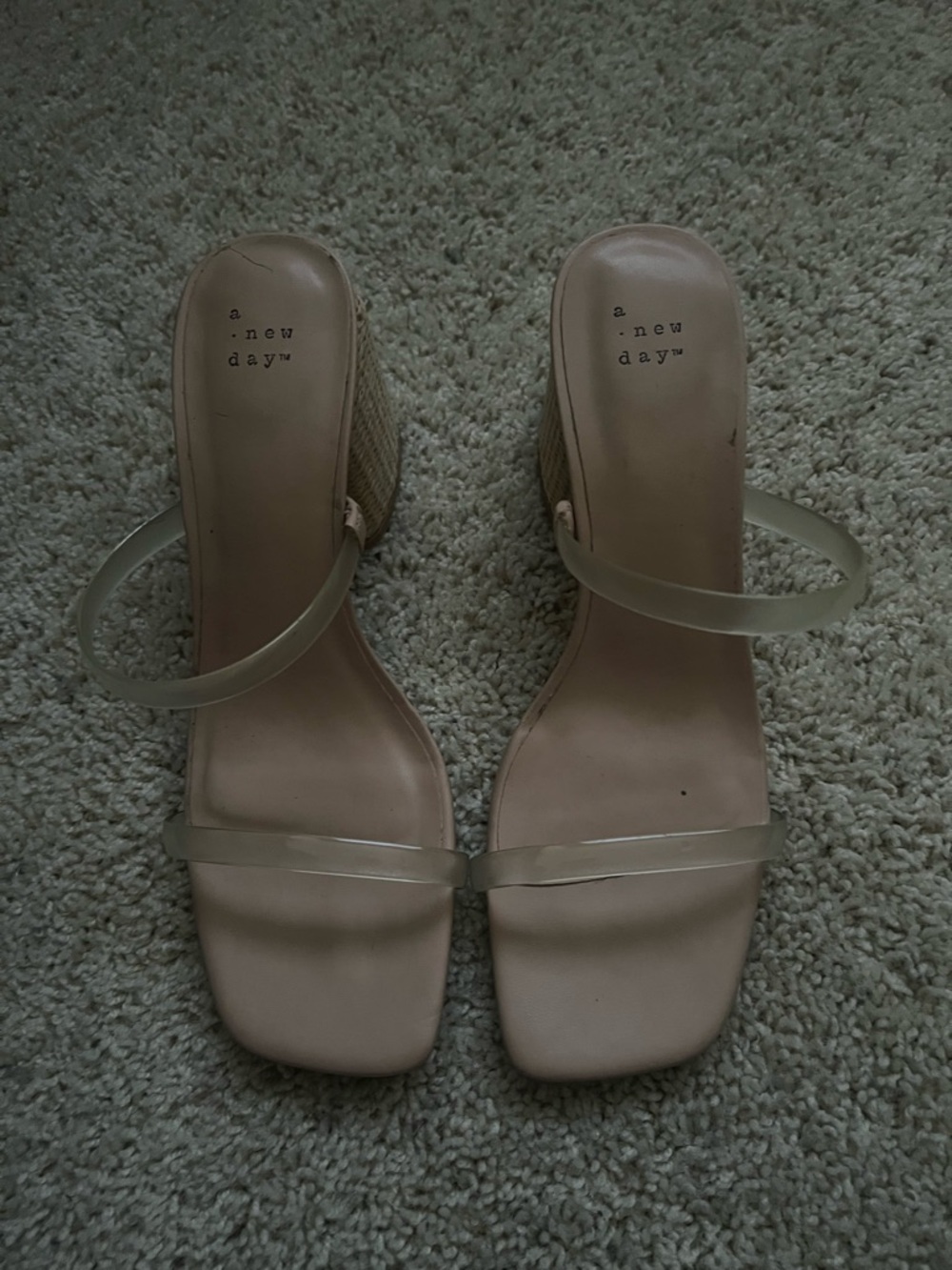 A new day clear strap block heel size 11